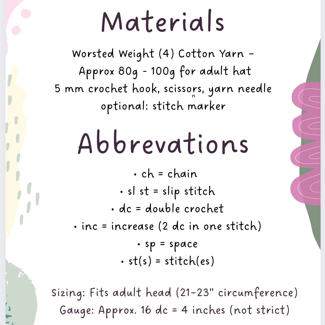 Crochet Pattern - Cosmo's Bucket Hat - PDF Crochet Pattern